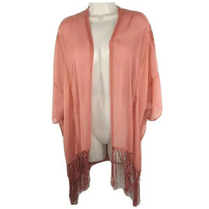 Maurices Jacket Cover Up Tassel Women Size Small - Medium Orange/Brown